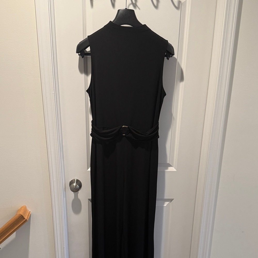 MICHAEL Michael Kors Black Sleeveless Maxi Dress with Waist Accent